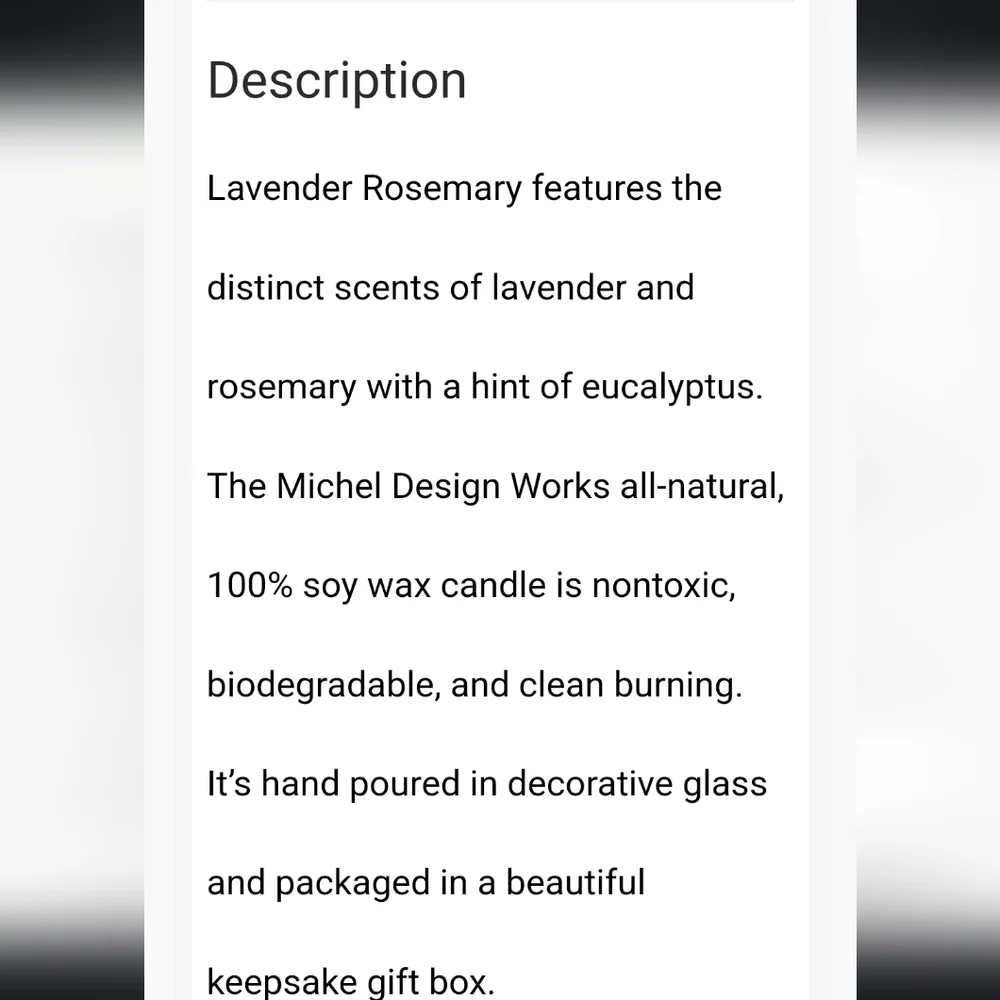 Michel design works 6.5 oz soy candle lavender rosemary - Picture 6 of 8